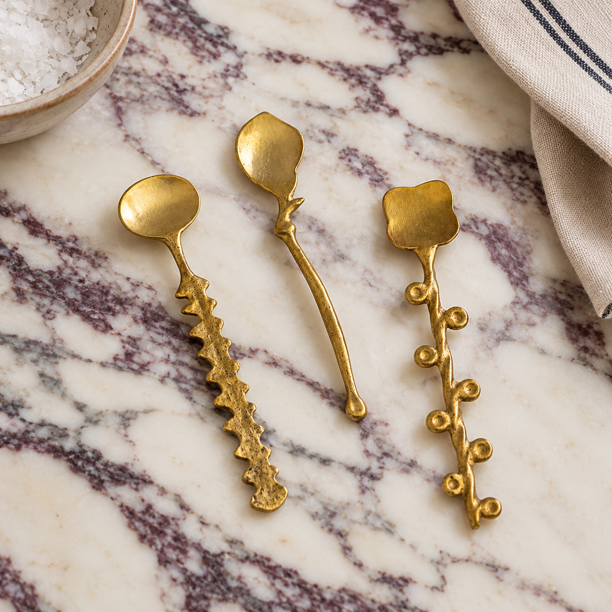 Brass Spoon With Bobble Handle