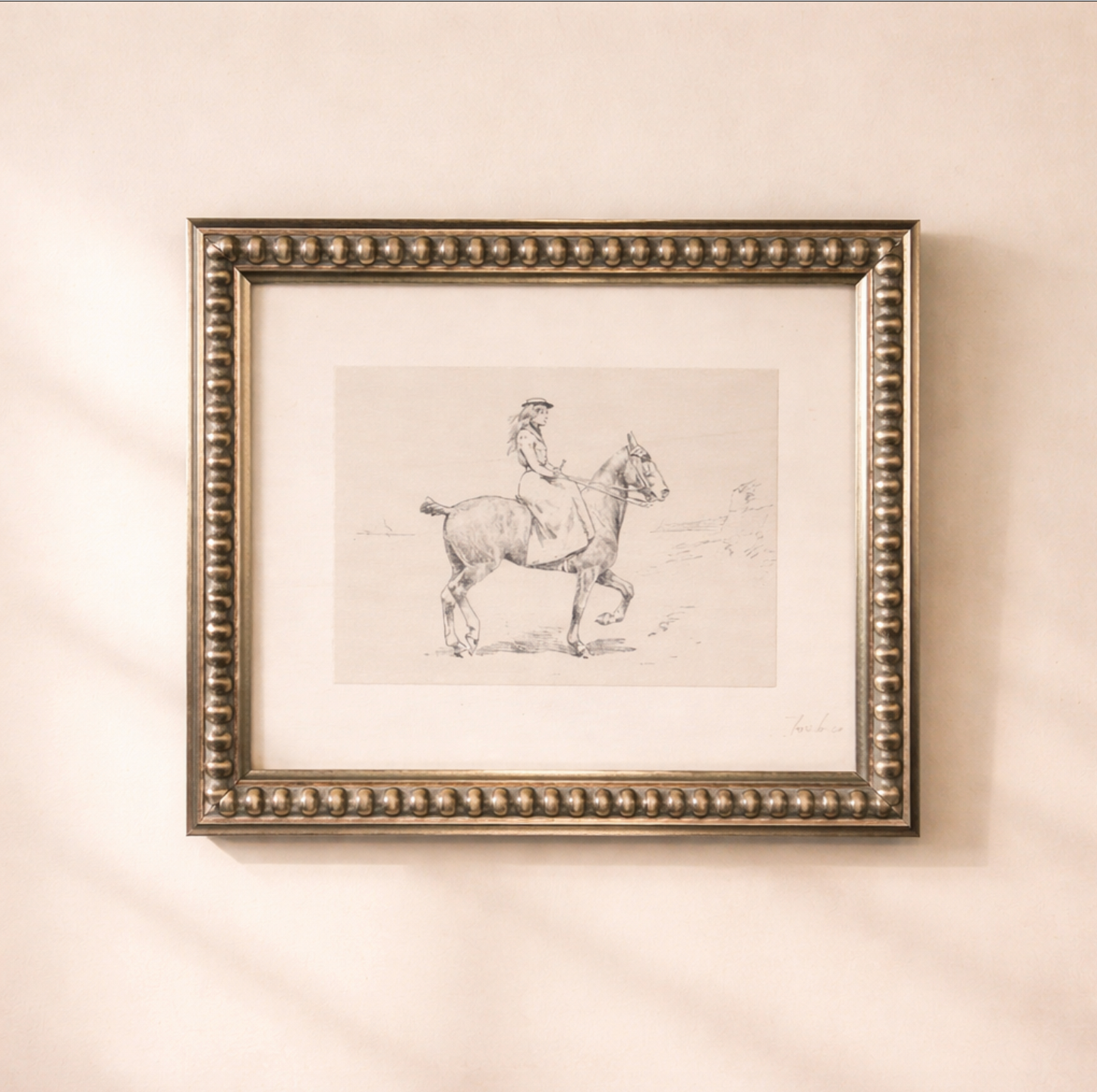 Equestrian Sketch – Framed Canvas Print
