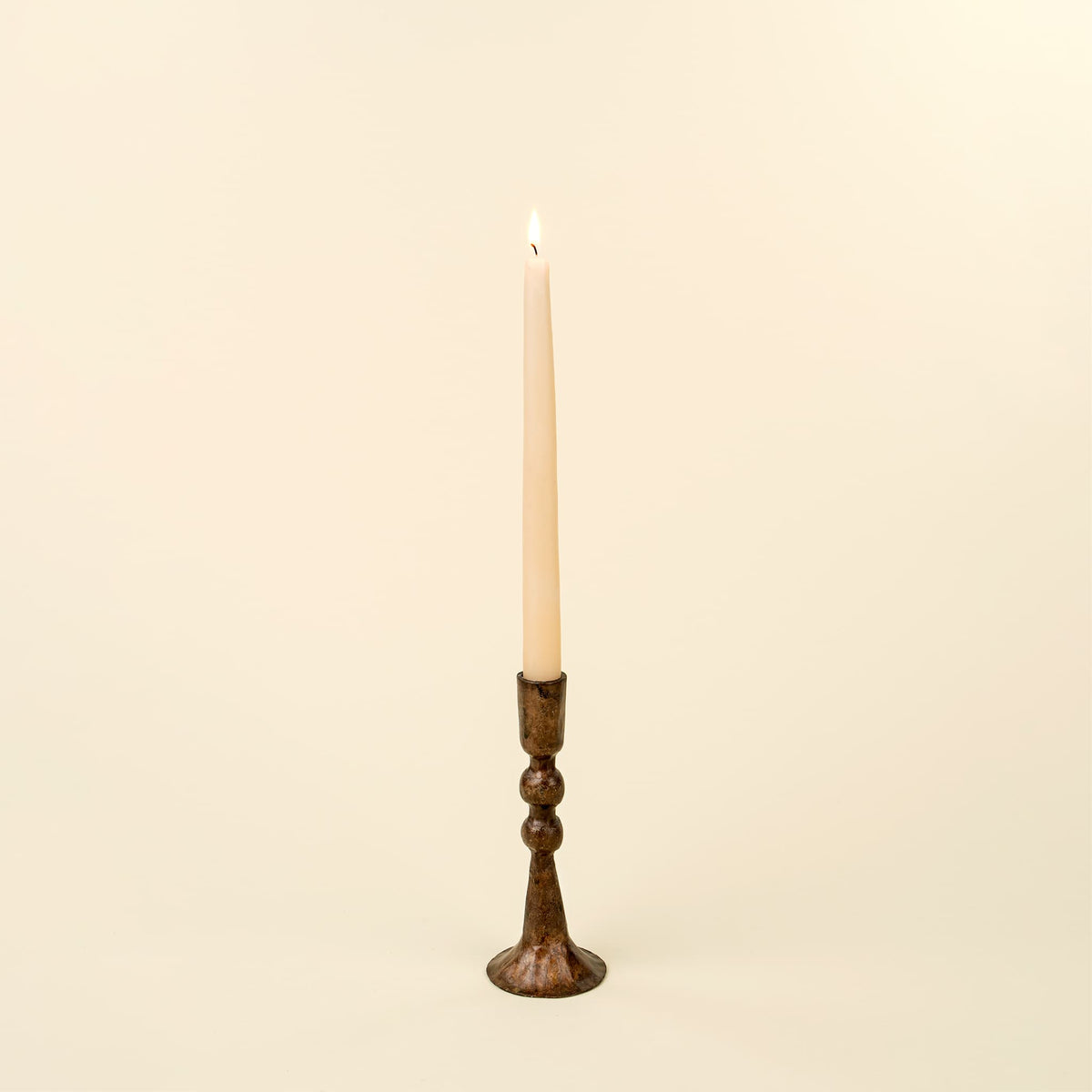 Antique Bronze Flared Candlestick, Small