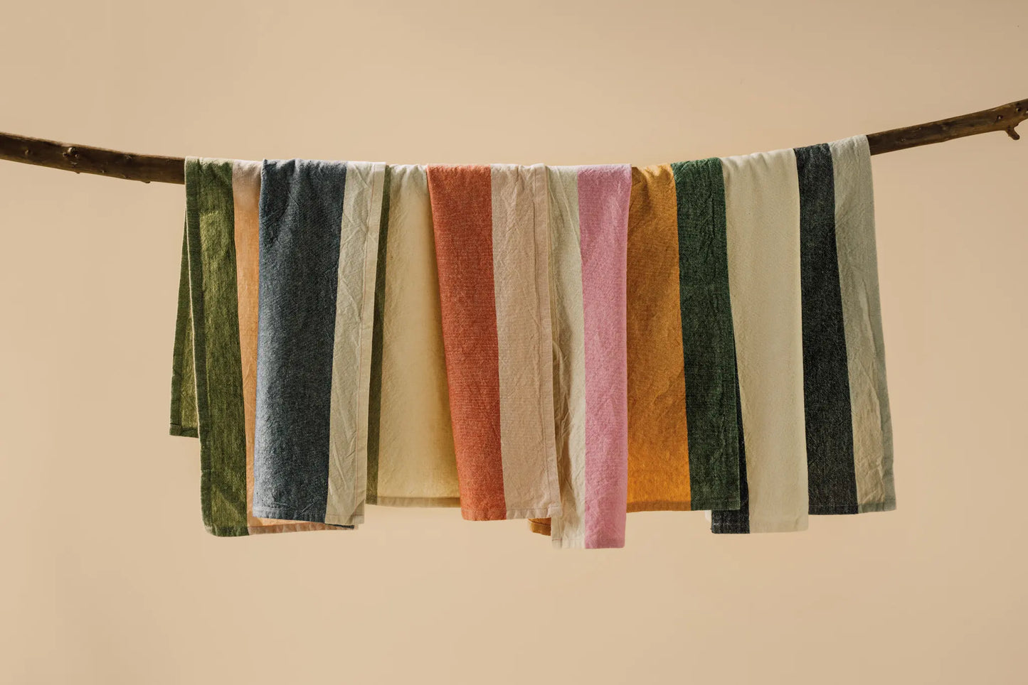Orange Colour Block Tea Towel