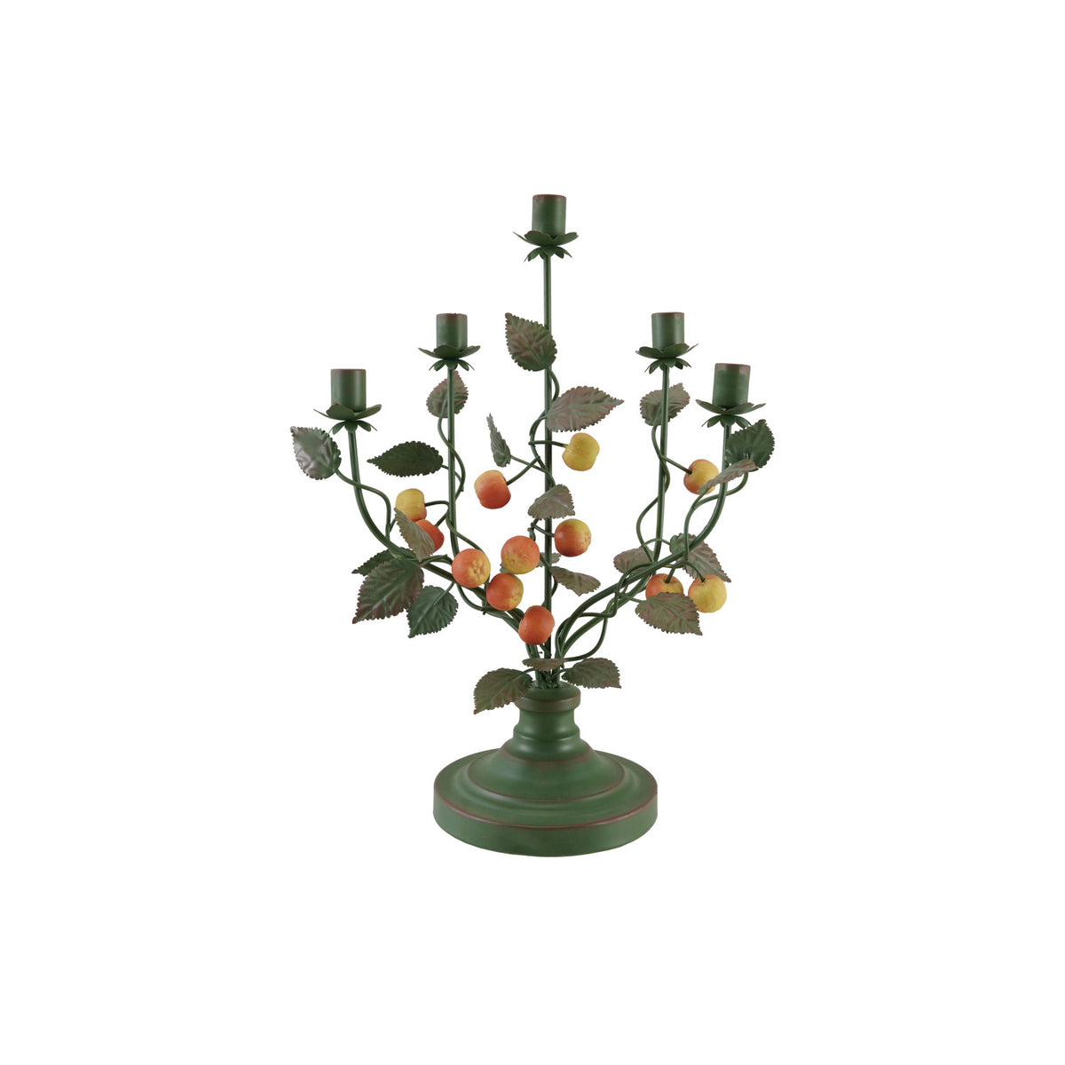 Hand-Painted Crabapple Candelabra