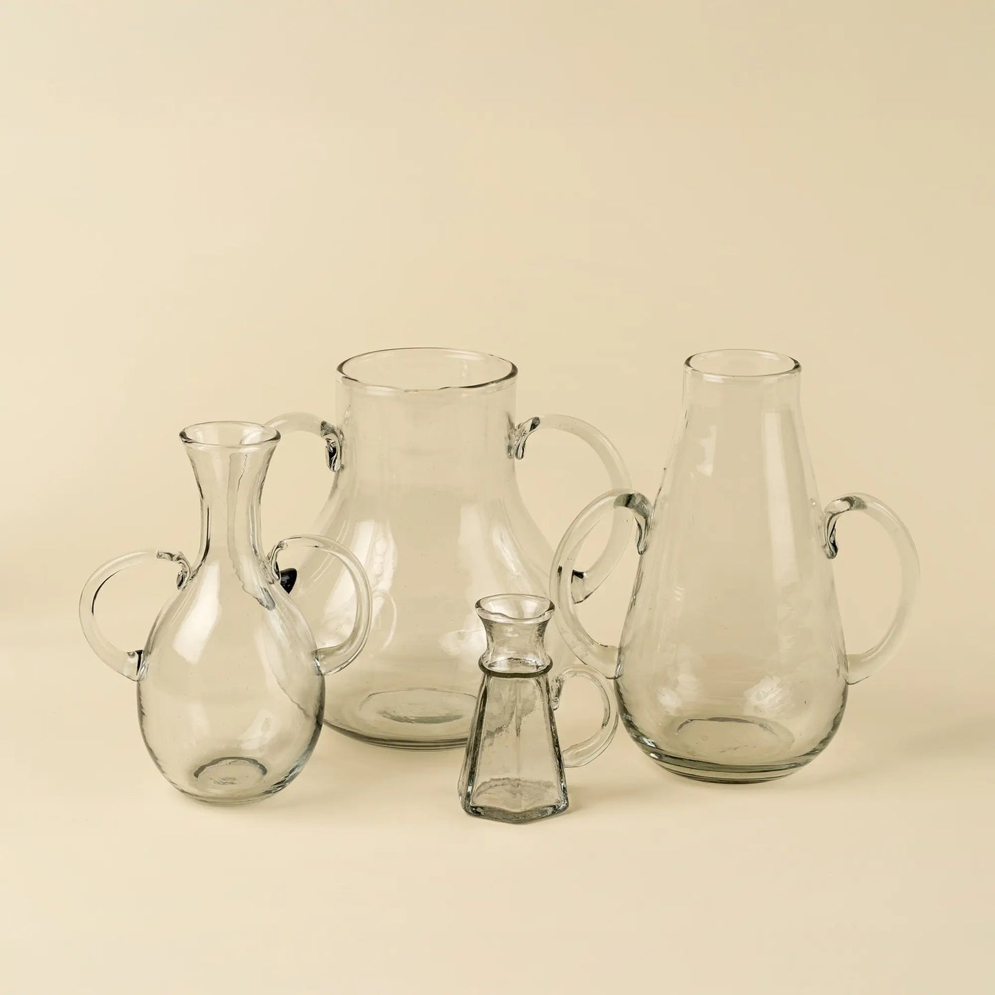 Clear Glass Urn Vase with Handles – Small