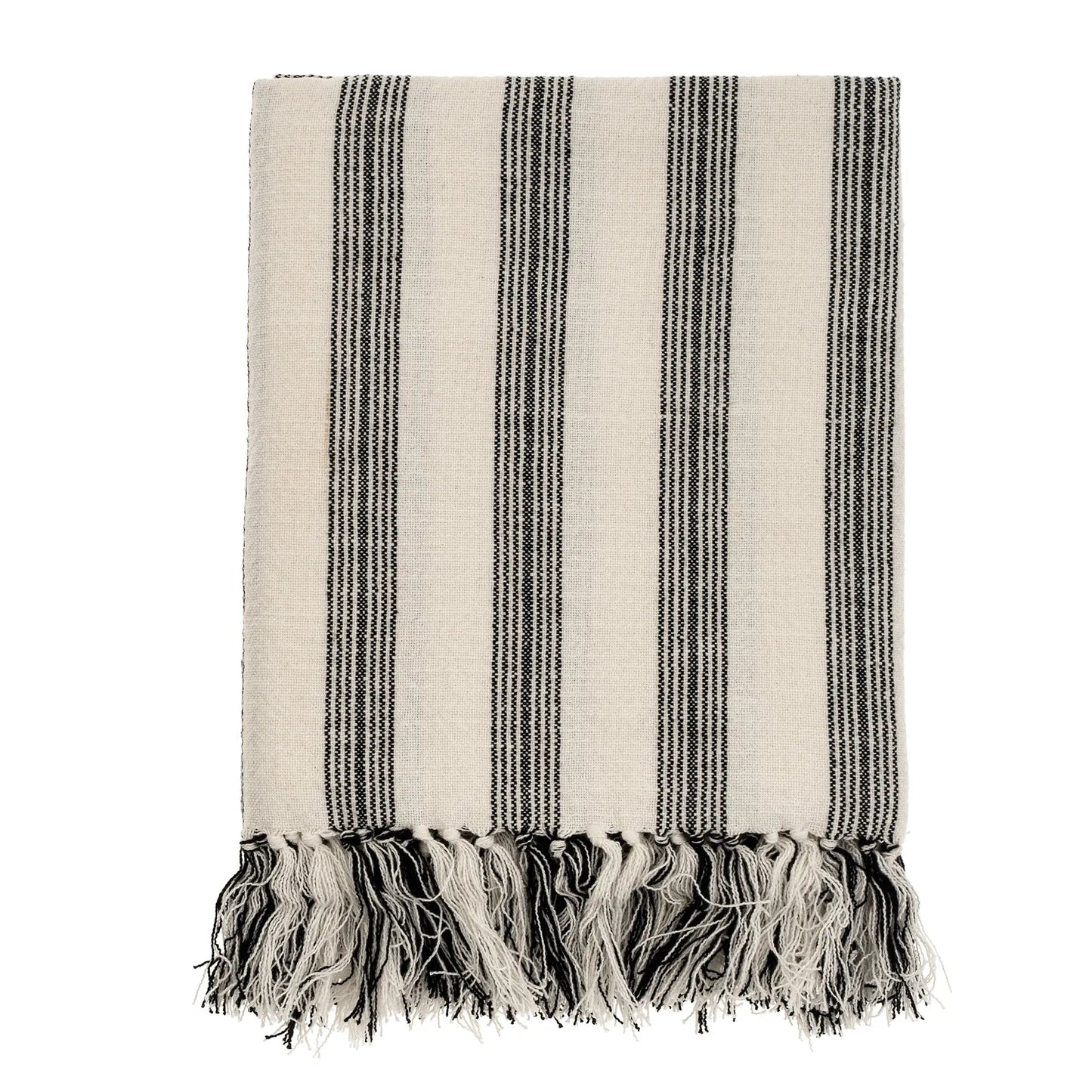 French Stripe Hammam Bath Towel, Black - Petite Thuet & Co.