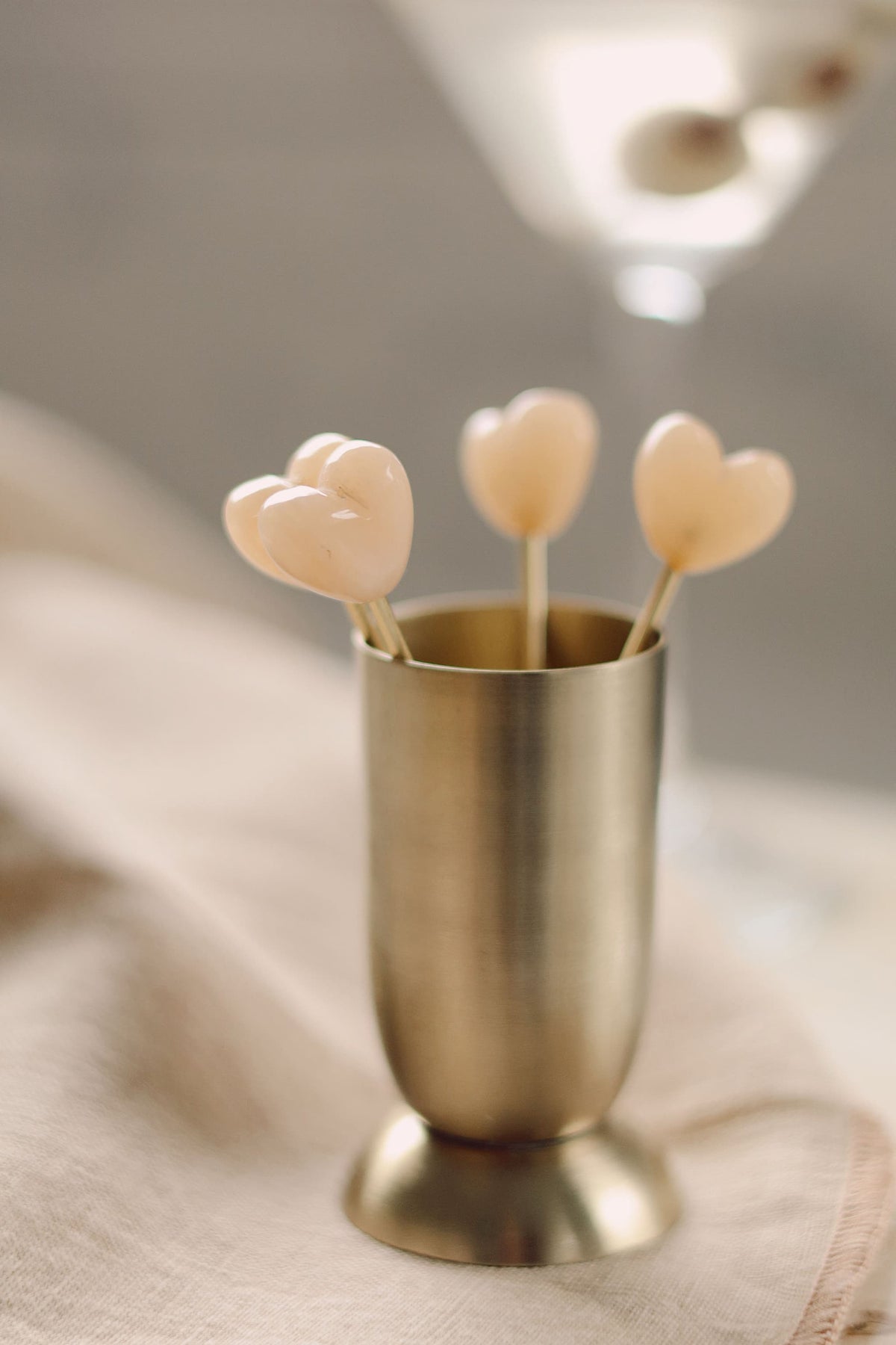 Heart Cocktail Picks with Holder, Set of 6