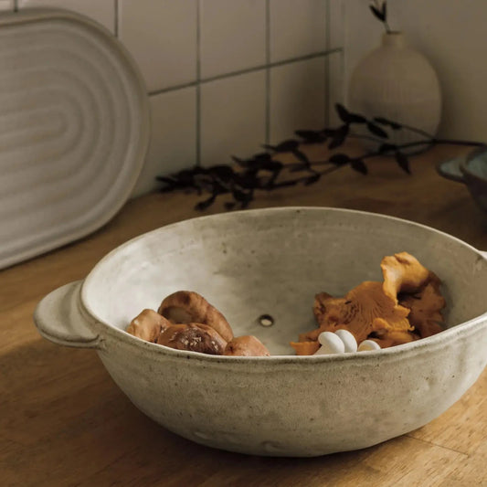 Ivory Ceramic Colander Bowl – Large - Petite Thuet & Co.
