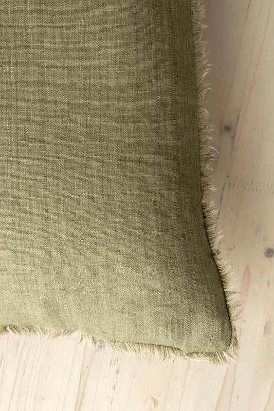 Lina Linen Pillow, Kelp Green - Petite Thuet & Co.