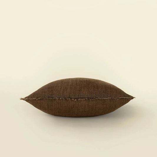 Lina Linen Pillow, Mocha Brown - Petite Thuet & Co.