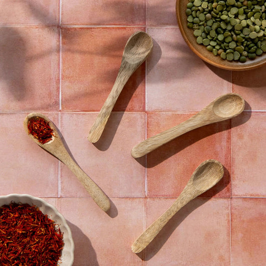 Mango Wood Mini Spoons – Set of 4 - Petite Thuet & Co.