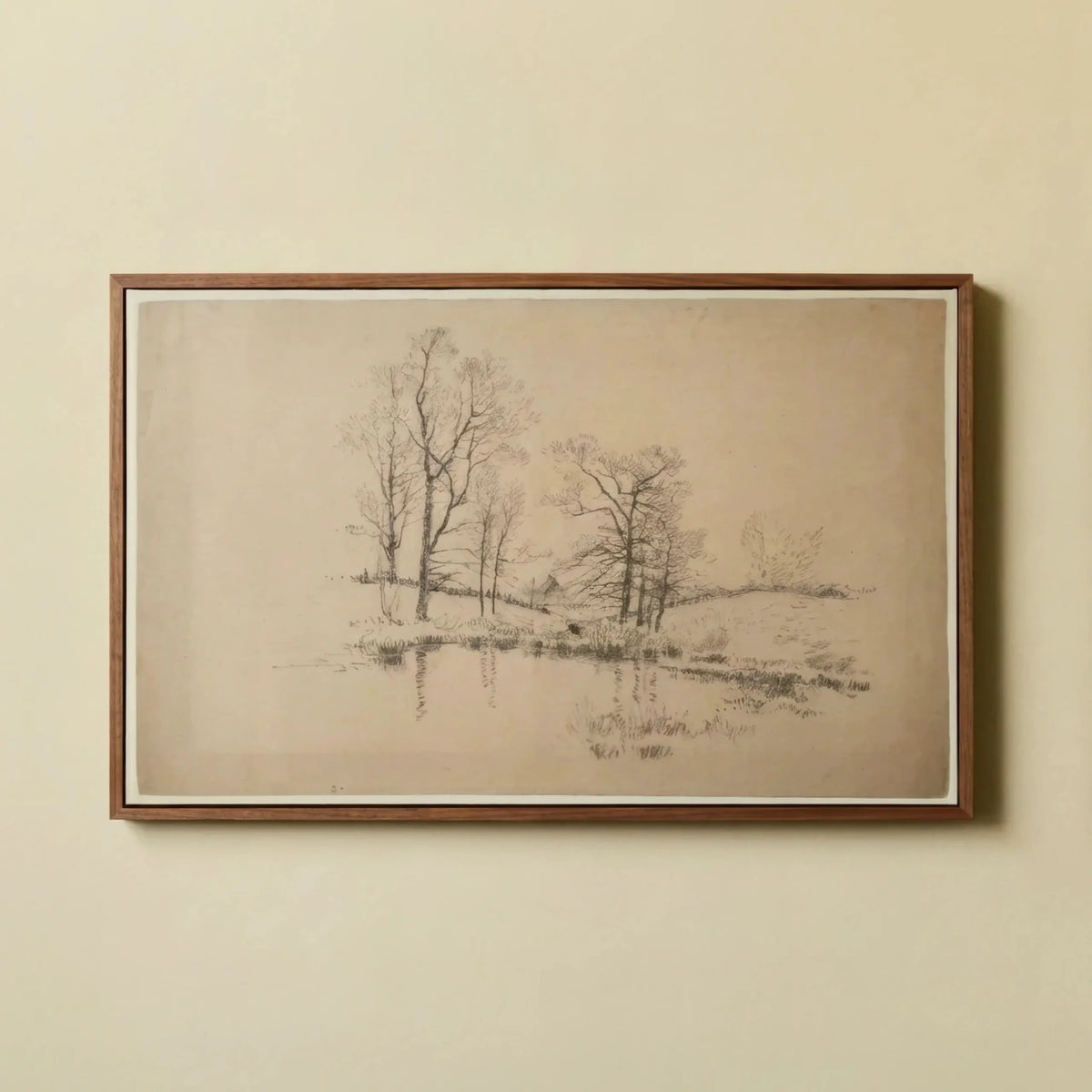Meadow Pond, New York – Charles Mielatz Framed Canvas Print - Petite Thuet & Co.