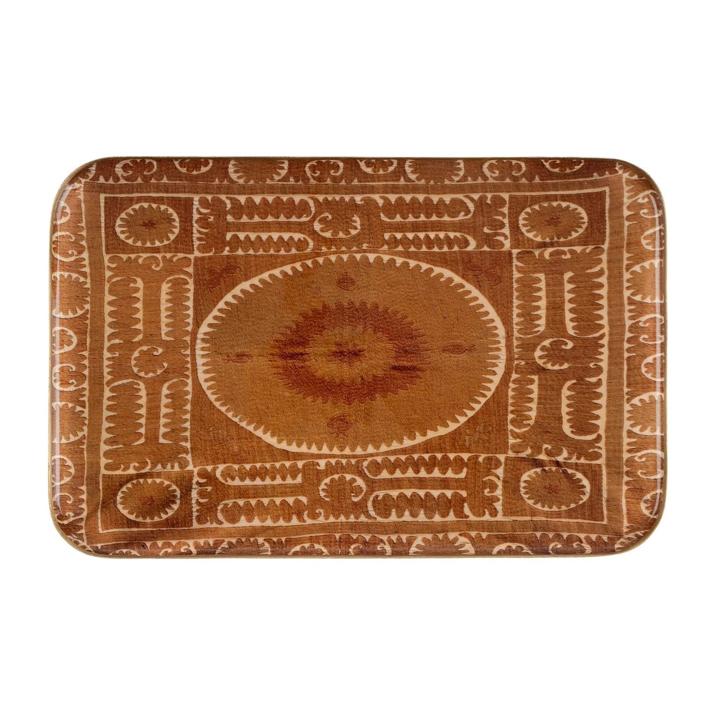 Sunset Suzani Enameled Catchall Tray – XL - Petite Thuet & Co.