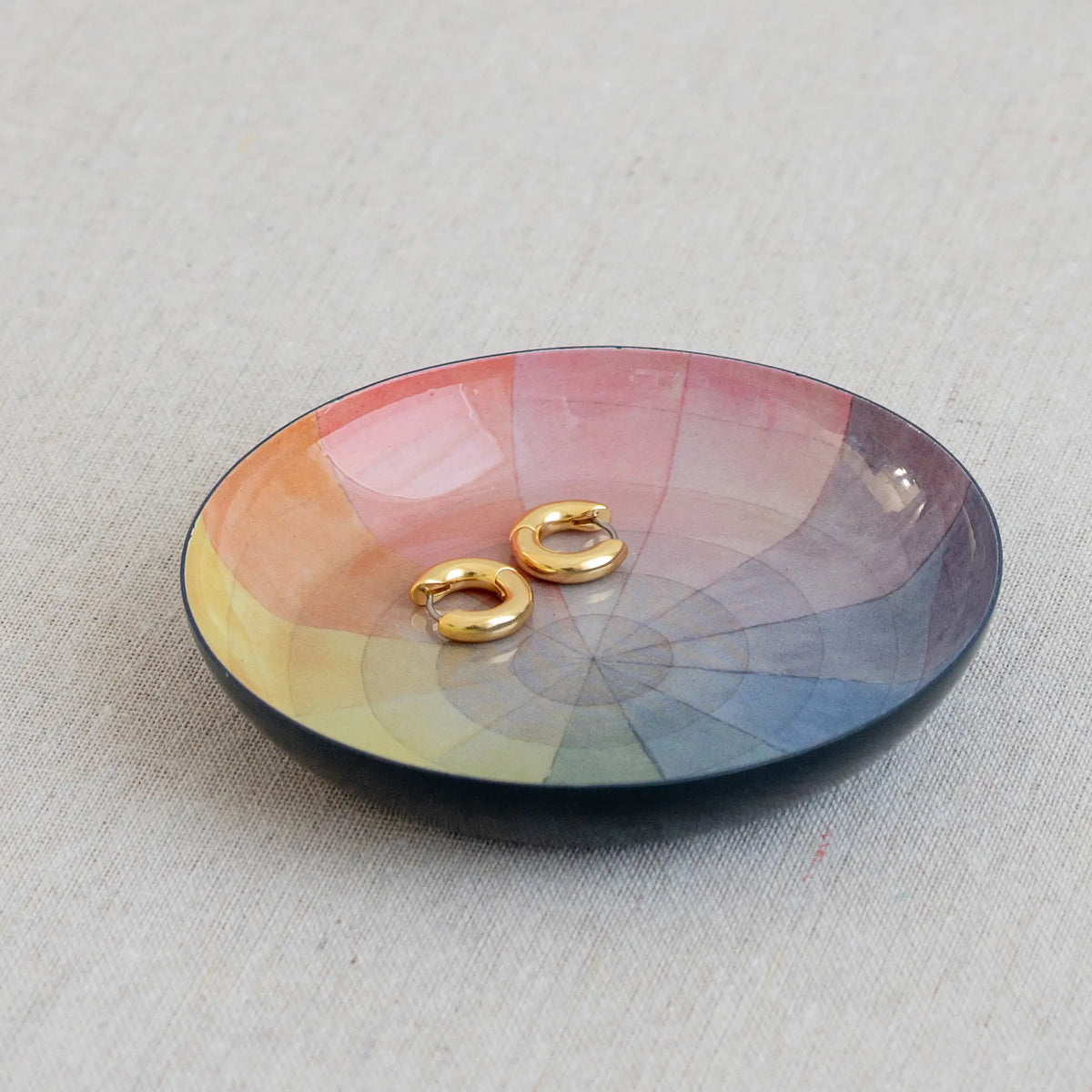 Small Enamel Tray, Vintage Colourwheel