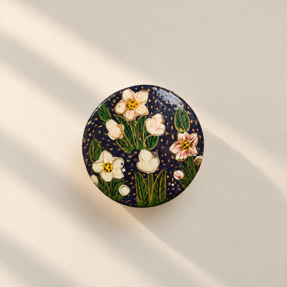 Lucky Find: Mini Papier-Mâché Trinket Box, Navy Floral