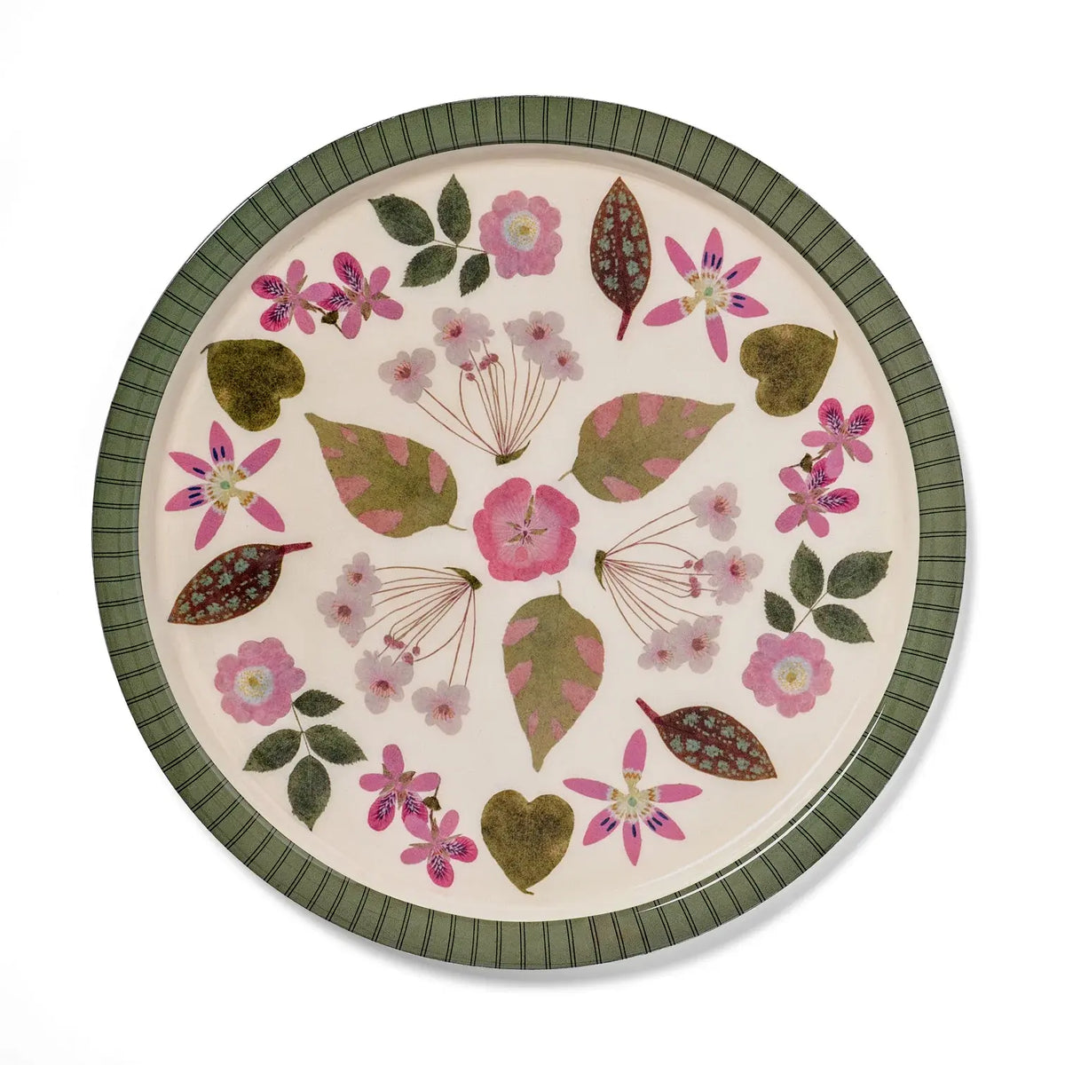 Large Enamel Tray, Pressed Flowers