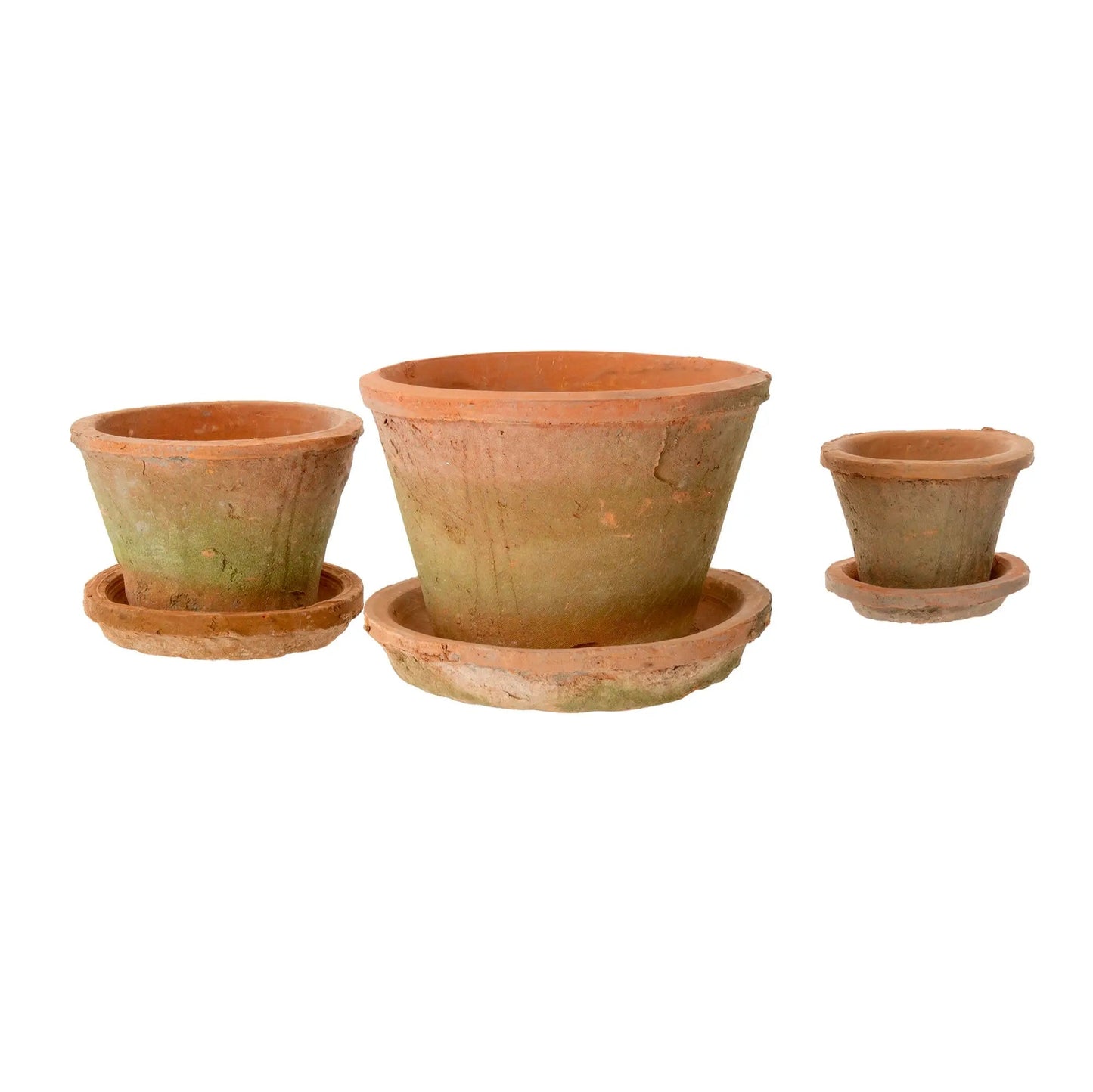 Aged Clay Pot & Saucer - Petite Thuet & Co.