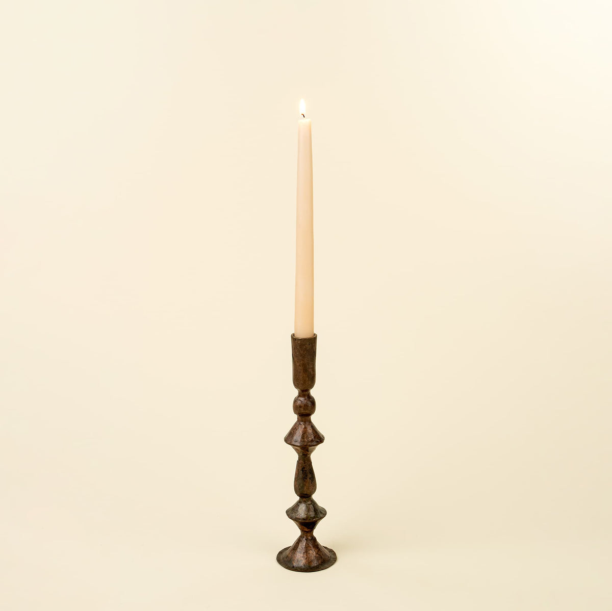 Antique Bronze Taper Candlestick, Small