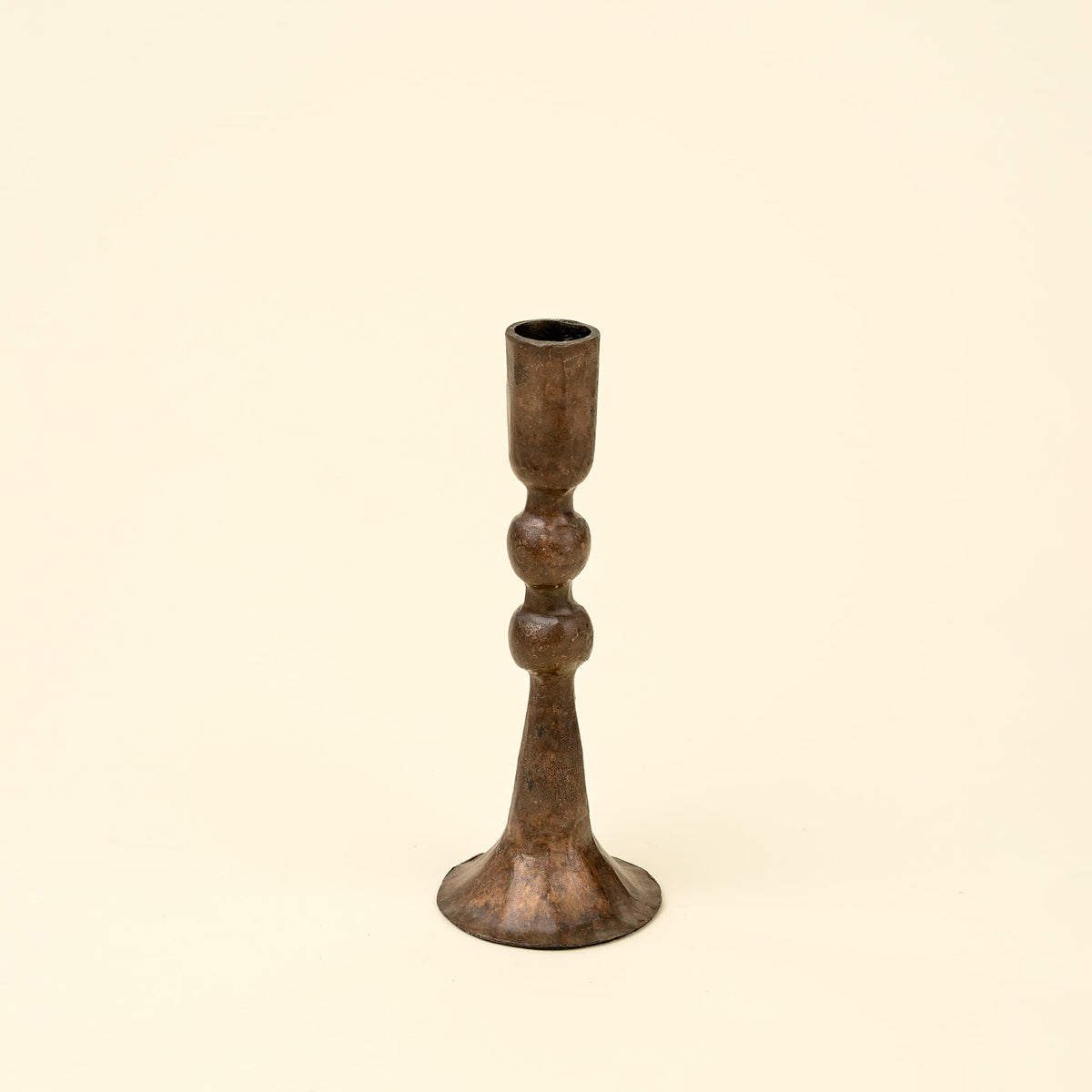 Antique Bronze Flared Candlestick, Small