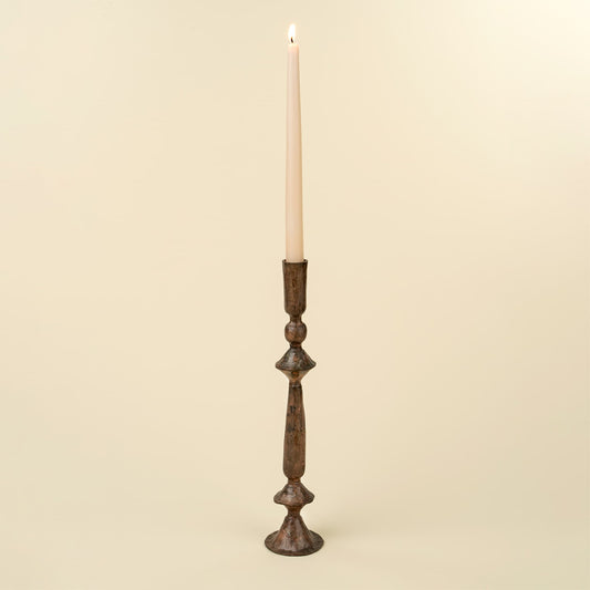 Antique Bronze Taper Candlestick, Large