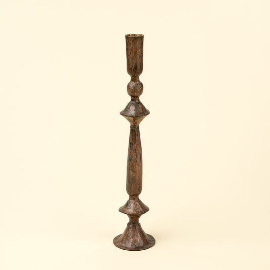 Antique Bronze Taper Candlestick, Large