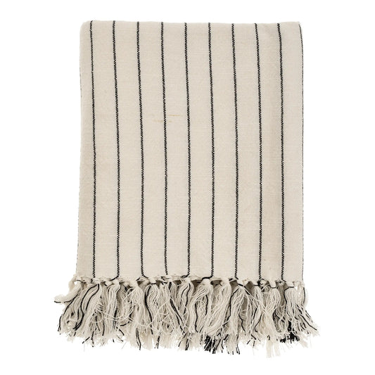Pinstripe Hammam Bath Towel, Black