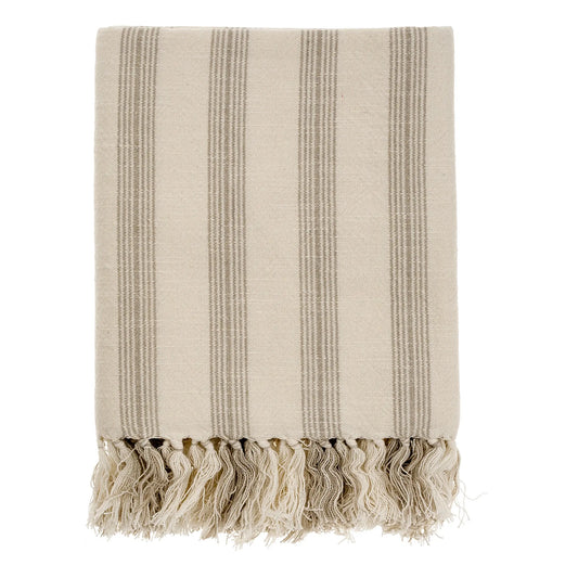 French Stripe Hammam Bath Towel, Grey
