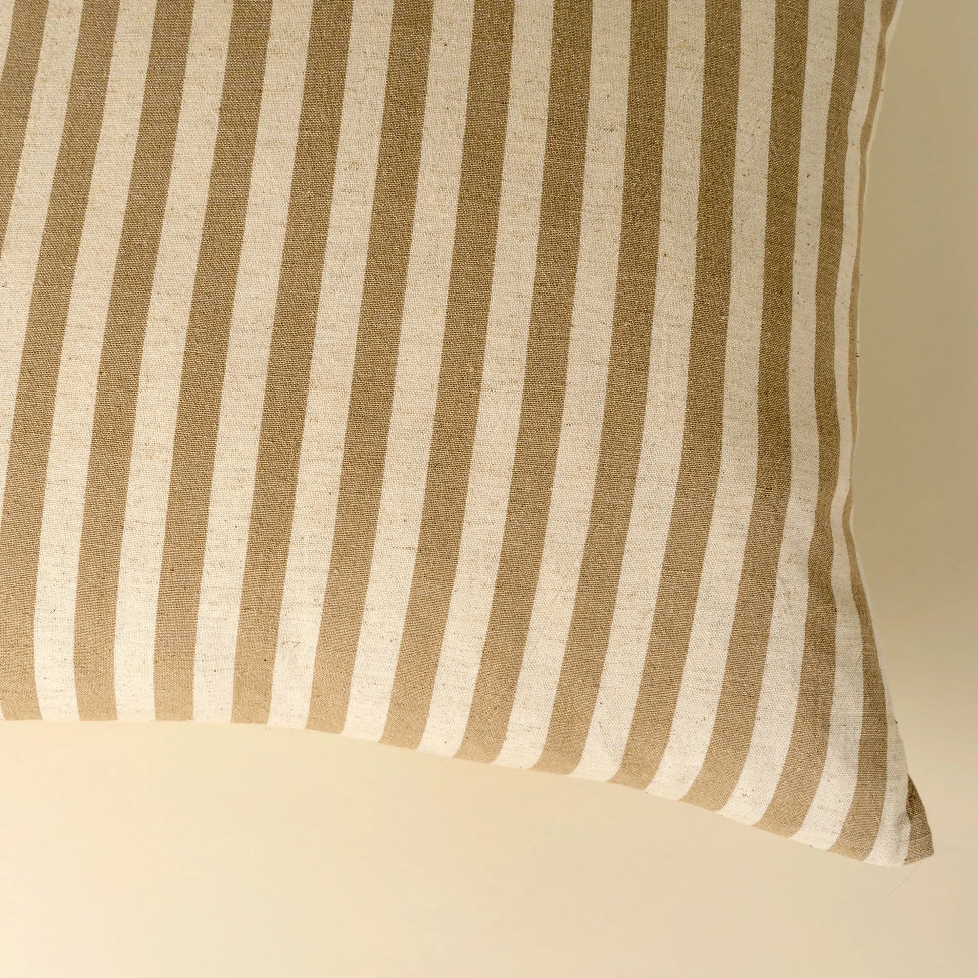 Beige Narrow Stripe Throw Pillow - Petite Thuet & Co.