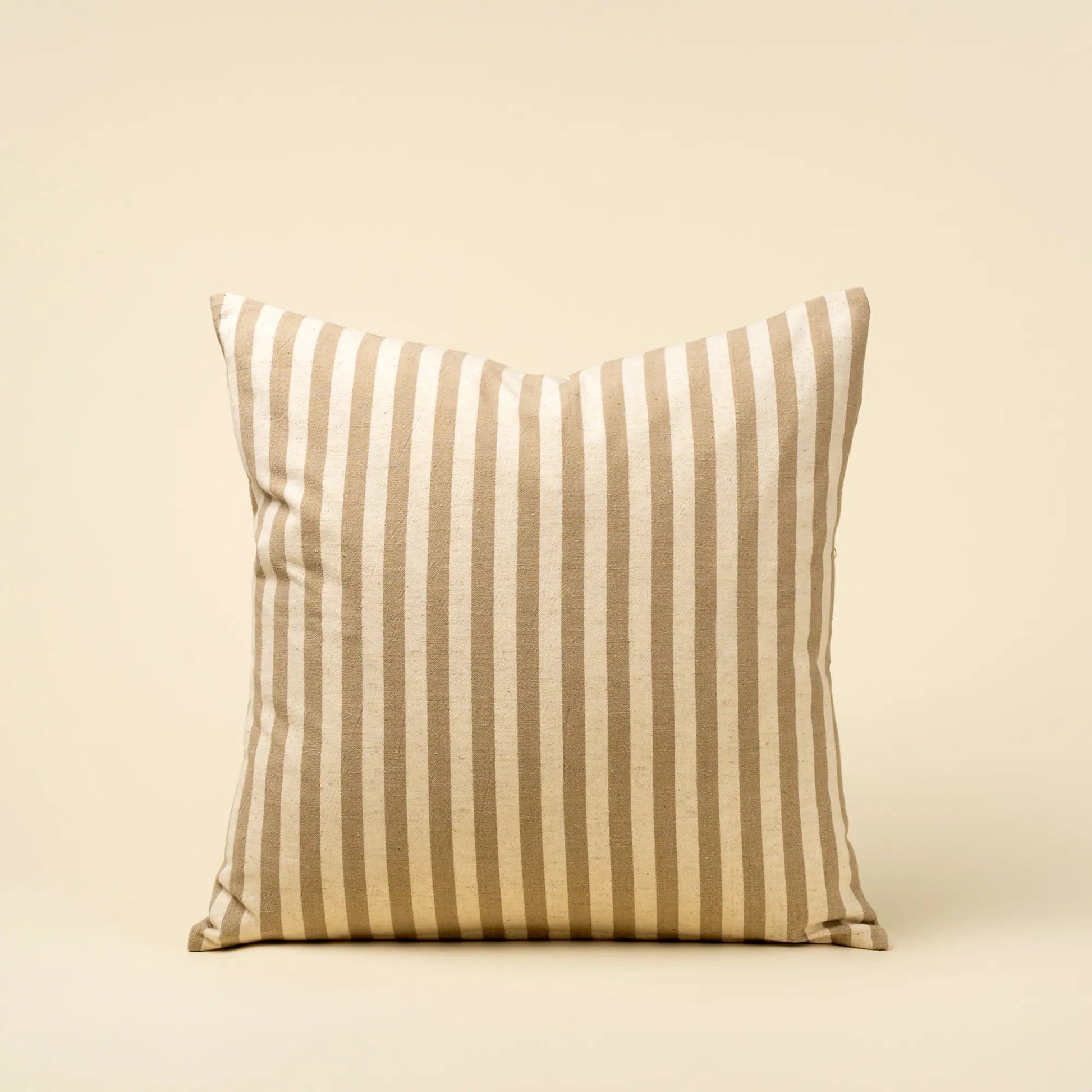 Beige Narrow Stripe Throw Pillow - Petite Thuet & Co.