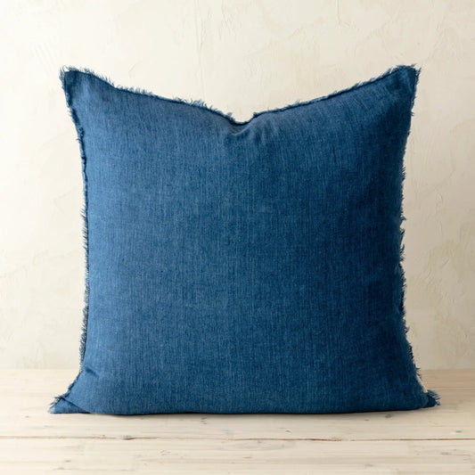 Lina Linen Pillow, Cobalt