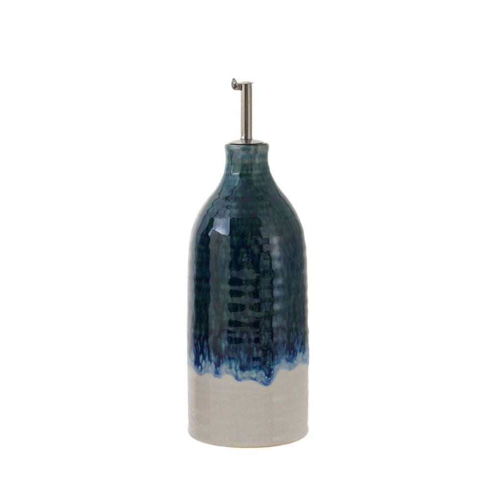 Stoneware Oil Dispenser, Blue