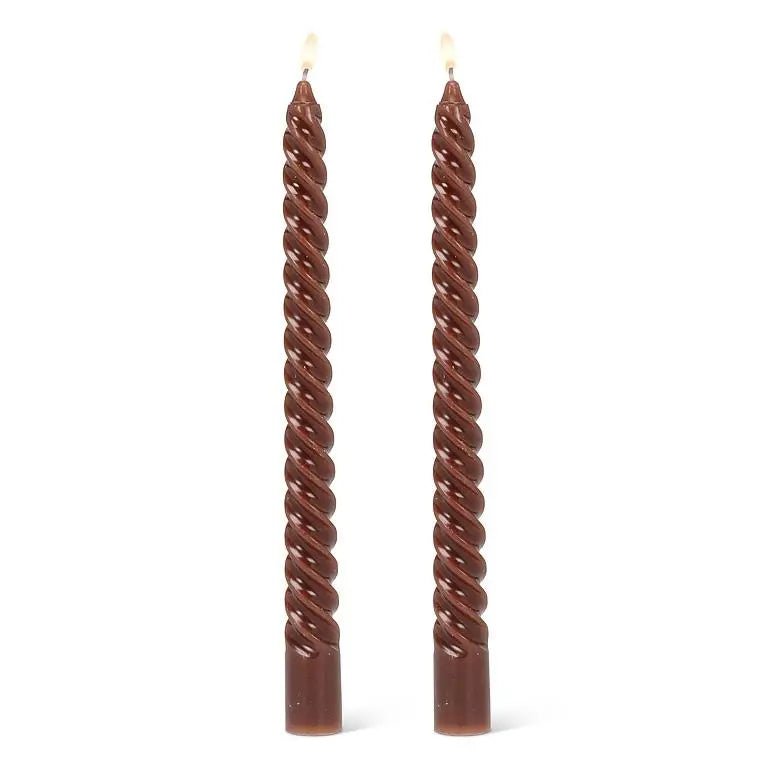 Brown Tight Spiral Taper Candle - Petite Thuet & Co.