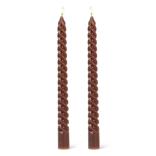 Brown Tight Spiral Taper Candle - Petite Thuet & Co.