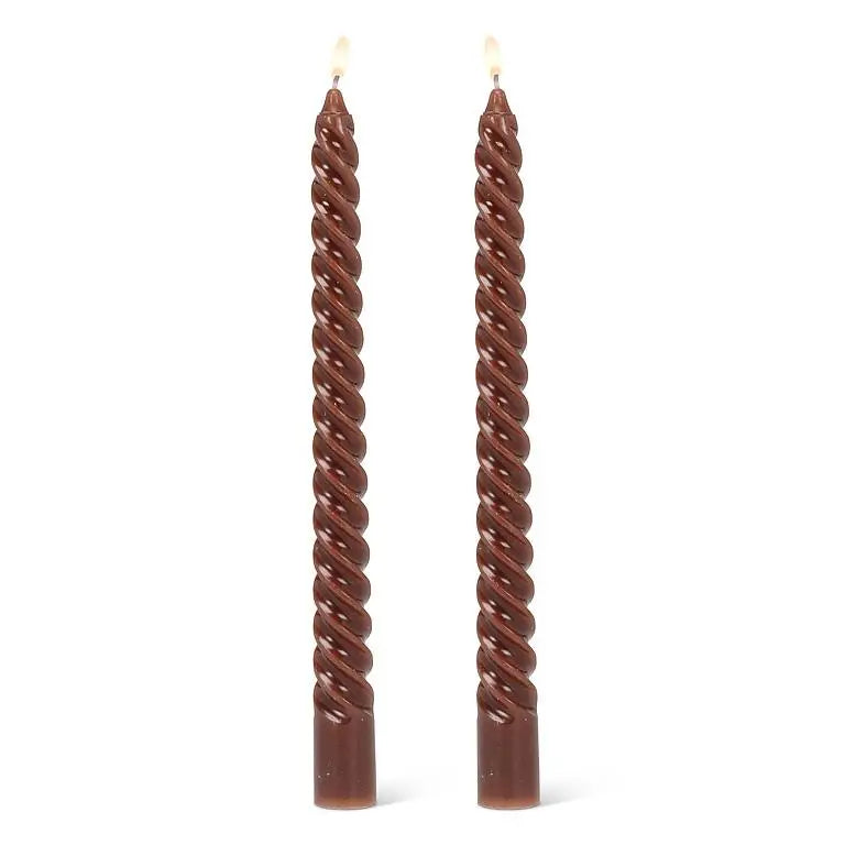 Brown Tight Spiral Taper Candle