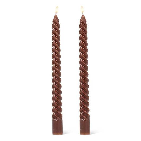 Brown Tight Spiral Taper Candle