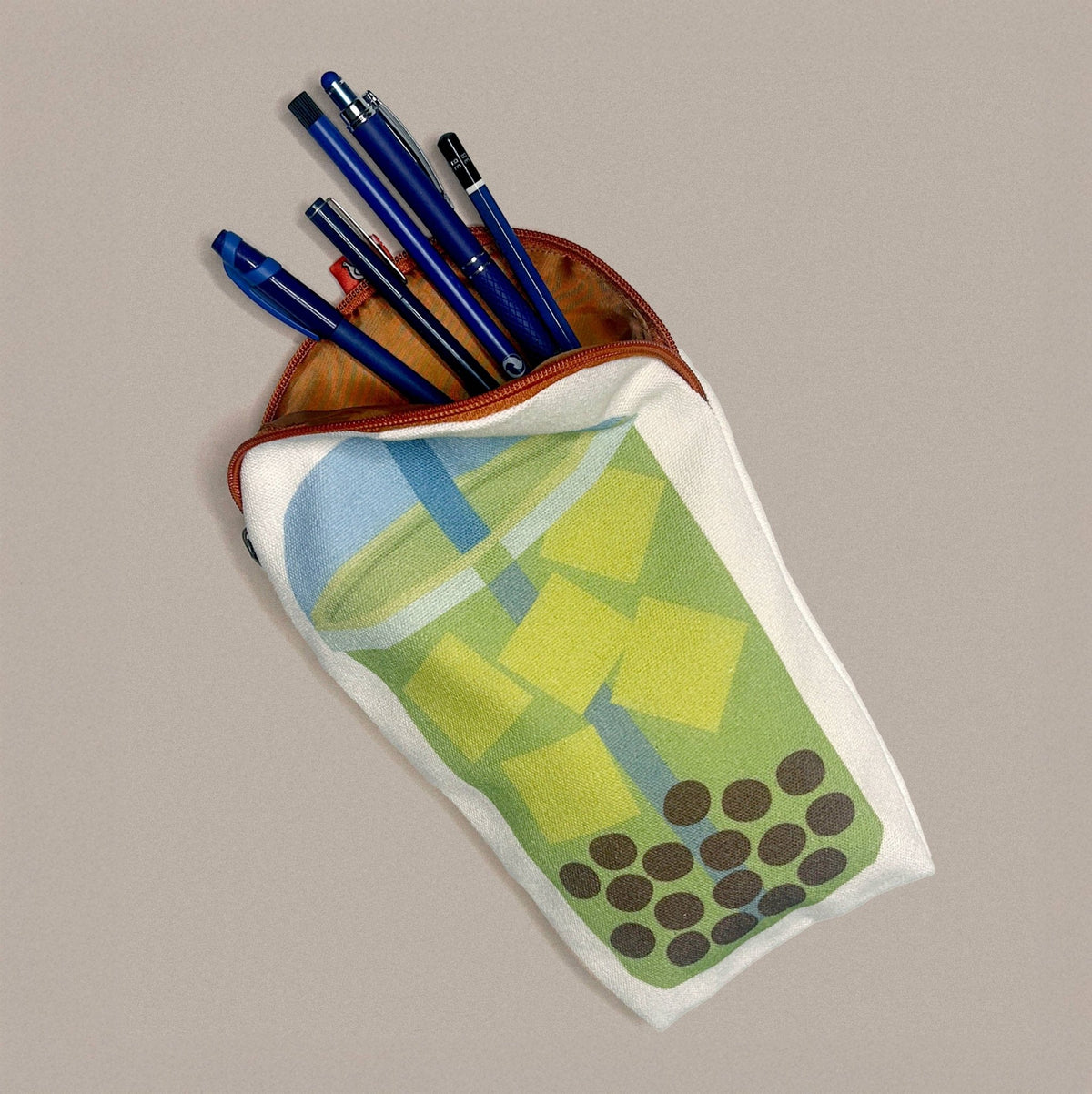 Bubble Tea Canvas Zipper Pouch & Pencil Case - Petite Thuet & Co.