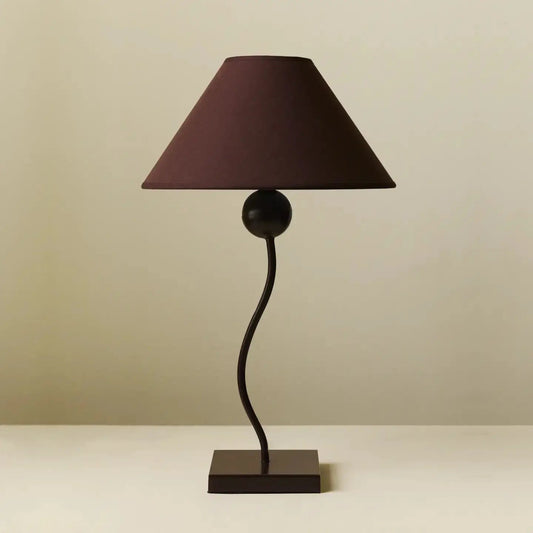Burgundy Post-Modern Squiggle Table Lamp - Petite Thuet & Co.