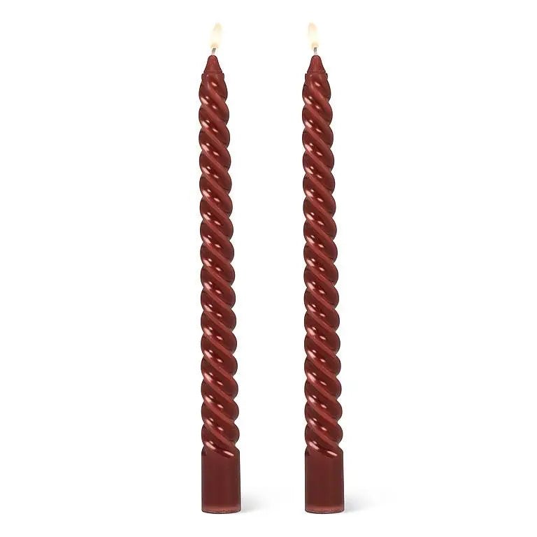 Burgundy Tight Spiral Taper Candle - Petite Thuet & Co.