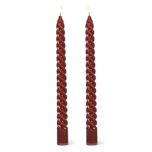 Burgundy Tight Spiral Taper Candle