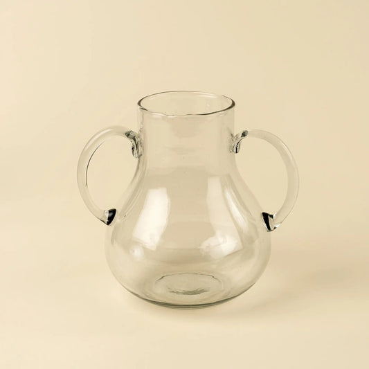 Clear Glass Urn Vase with Handles – Large - Petite Thuet & Co.