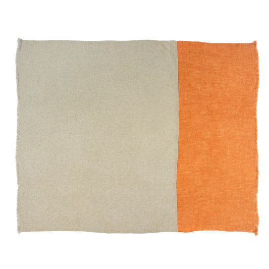 Colour Block Throw Blanket, Orange