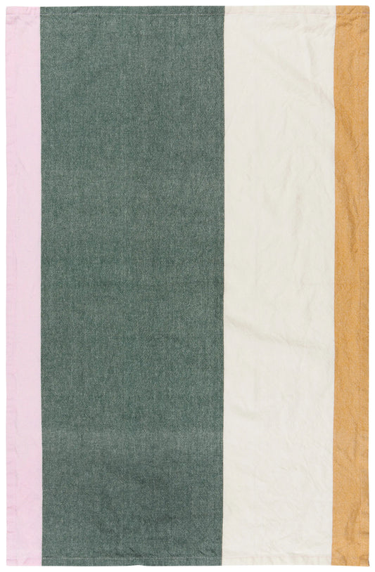 Green Colour Block Tea Towel
