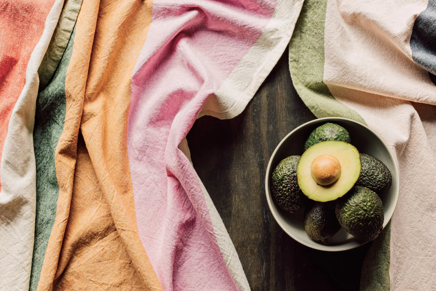 Orange Colour Block Tea Towel