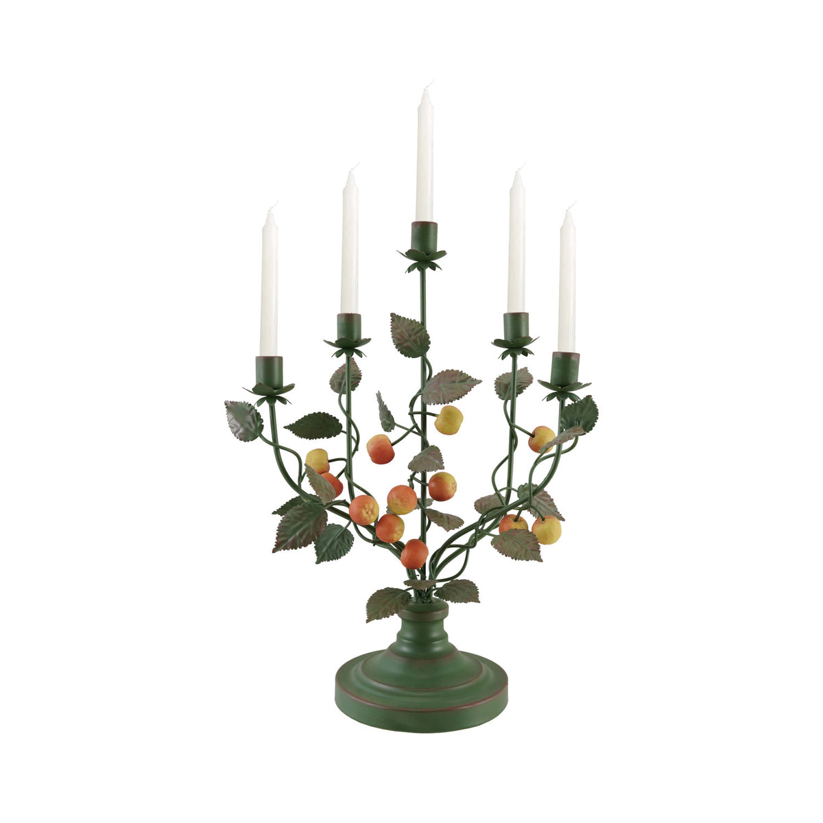 Hand-Painted Crabapple Candelabra