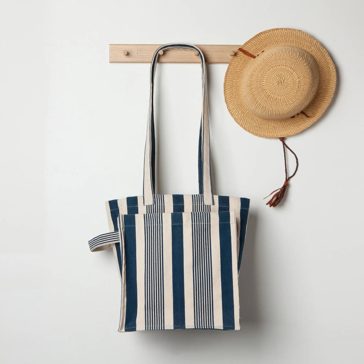 Essential Tote – Navy Stripe - Petite Thuet & Co.