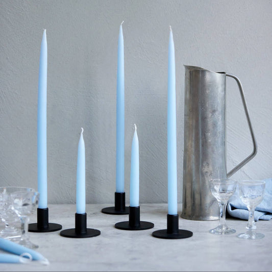 European Taper Candle Pair 14", Powder Blue - Petite Thuet & Co.