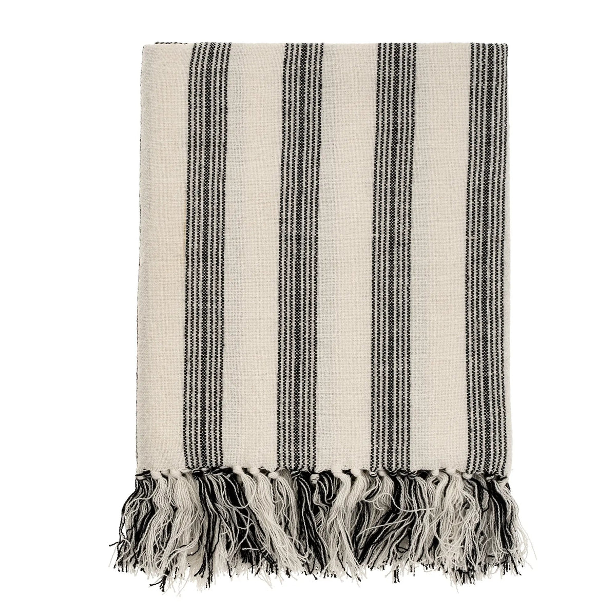 French Stripe Hammam Bath Towel, Black - Petite Thuet & Co.