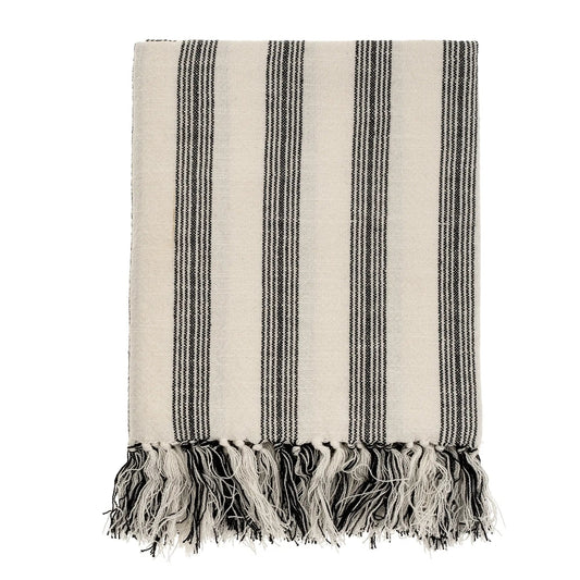 French Stripe Hammam Bath Towel, Black - Petite Thuet & Co.