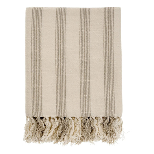 French Stripe Hammam Bath Towel, Grey - Petite Thuet & Co.