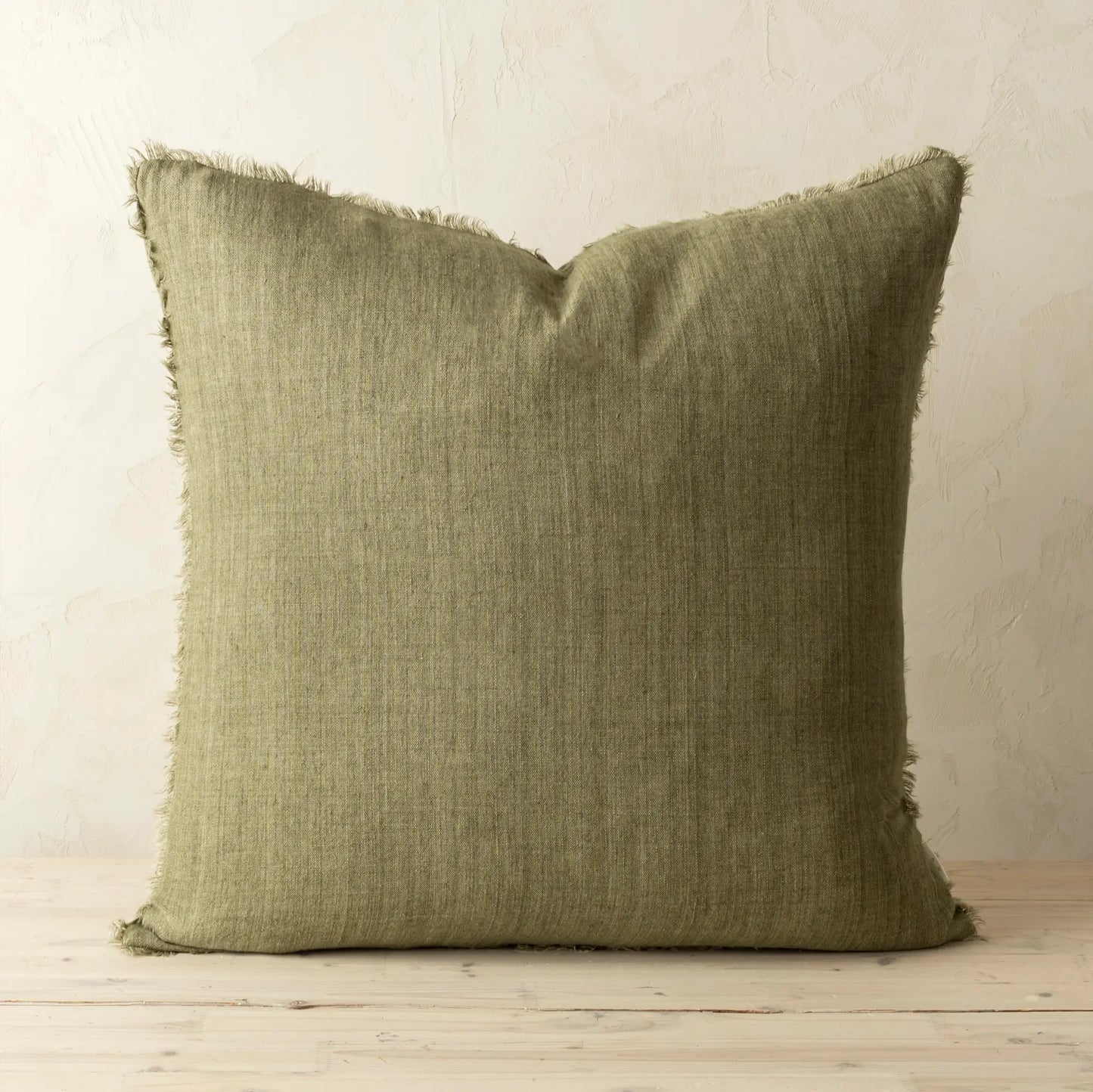 Lina Linen Pillow, Kelp Green