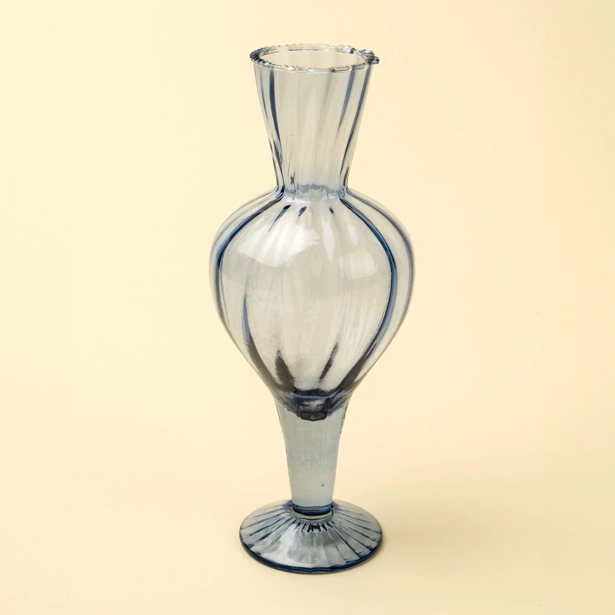 Hand-Blown Blue Glass Vase - Petite Thuet & Co.