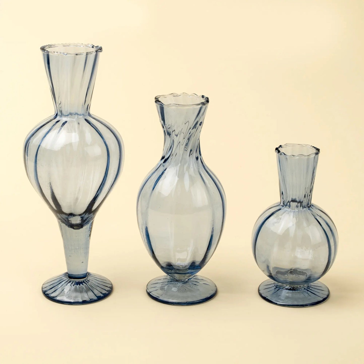 Hand-Blown Blue Glass Vase - Petite Thuet & Co.