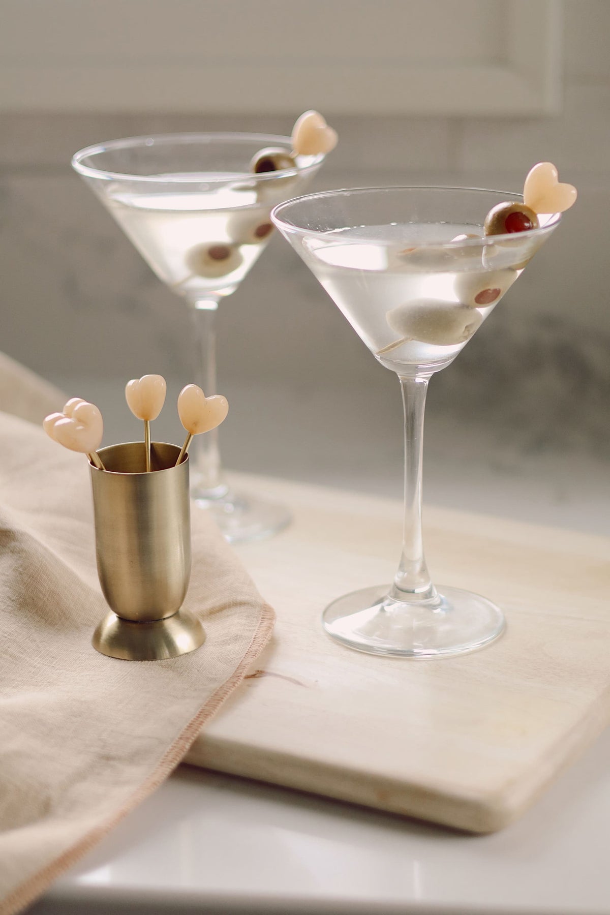 Heart Cocktail Picks with Holder, Set of 6